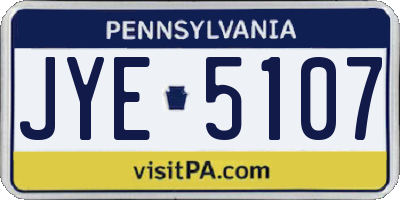 PA license plate JYE5107