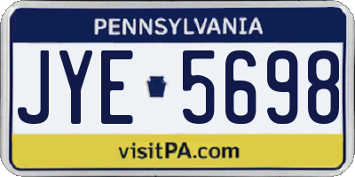 PA license plate JYE5698