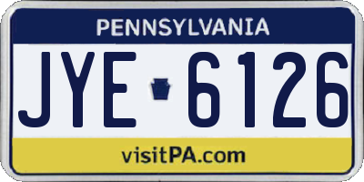 PA license plate JYE6126