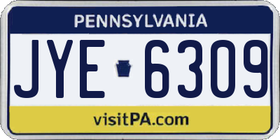 PA license plate JYE6309