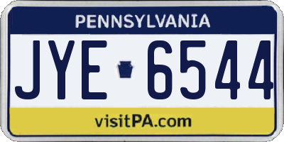 PA license plate JYE6544