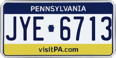 PA license plate JYE6713