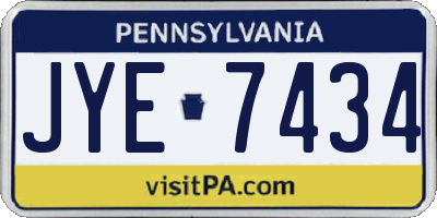 PA license plate JYE7434