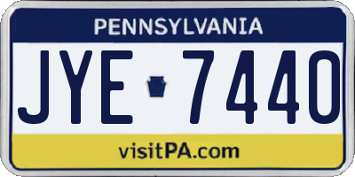 PA license plate JYE7440