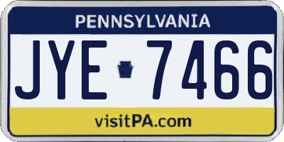PA license plate JYE7466