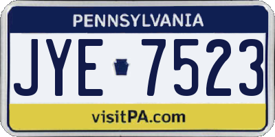 PA license plate JYE7523