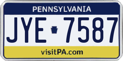 PA license plate JYE7587
