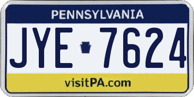 PA license plate JYE7624