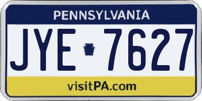 PA license plate JYE7627