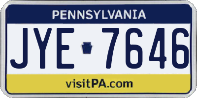 PA license plate JYE7646
