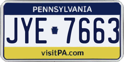 PA license plate JYE7663