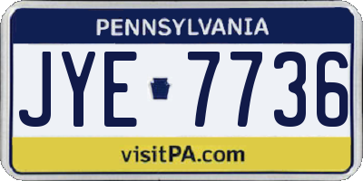 PA license plate JYE7736