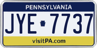 PA license plate JYE7737