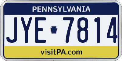 PA license plate JYE7814