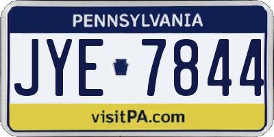 PA license plate JYE7844