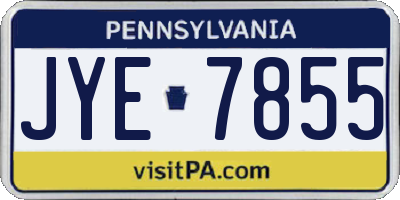 PA license plate JYE7855