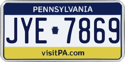 PA license plate JYE7869
