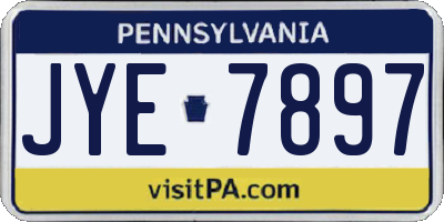 PA license plate JYE7897