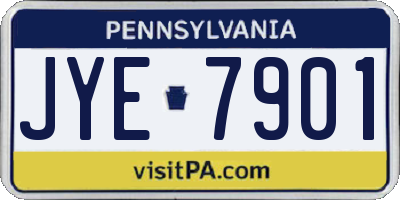 PA license plate JYE7901