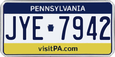 PA license plate JYE7942