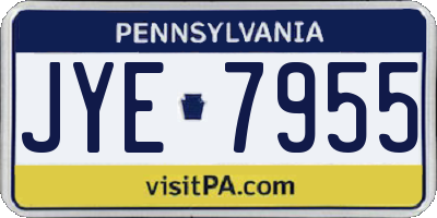 PA license plate JYE7955