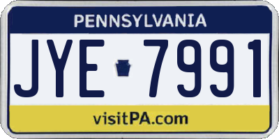 PA license plate JYE7991