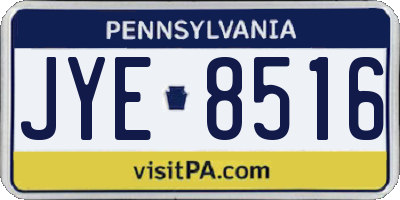 PA license plate JYE8516