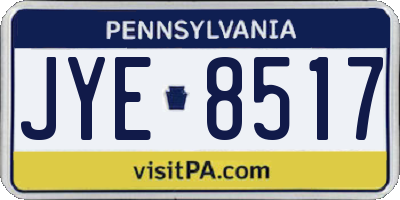 PA license plate JYE8517
