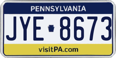 PA license plate JYE8673