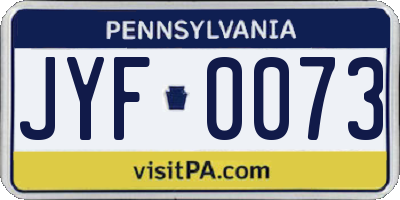 PA license plate JYF0073