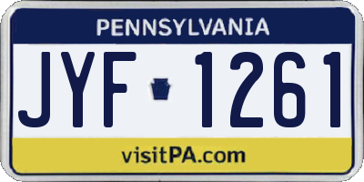 PA license plate JYF1261