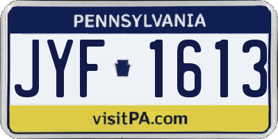PA license plate JYF1613