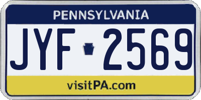 PA license plate JYF2569
