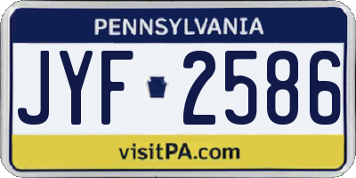 PA license plate JYF2586