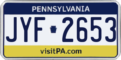 PA license plate JYF2653