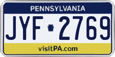 PA license plate JYF2769