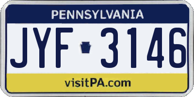 PA license plate JYF3146