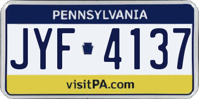 PA license plate JYF4137