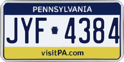PA license plate JYF4384