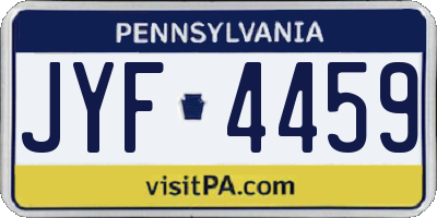 PA license plate JYF4459