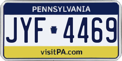 PA license plate JYF4469