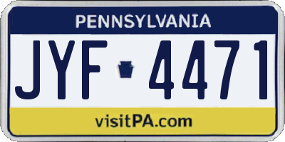 PA license plate JYF4471