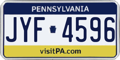 PA license plate JYF4596