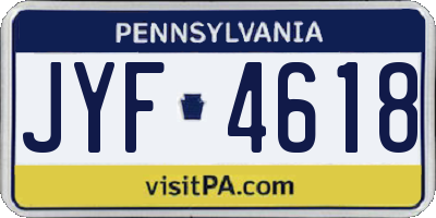PA license plate JYF4618