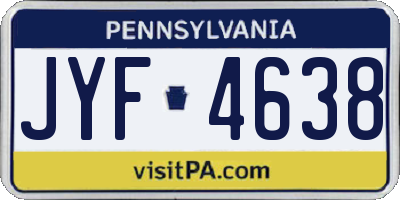 PA license plate JYF4638