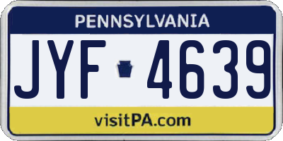 PA license plate JYF4639