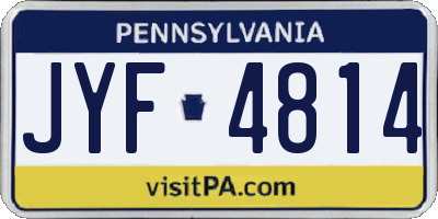 PA license plate JYF4814