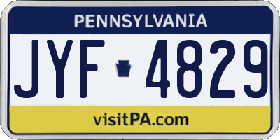 PA license plate JYF4829