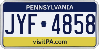 PA license plate JYF4858