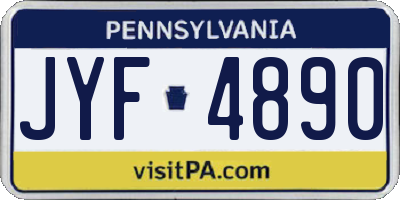 PA license plate JYF4890